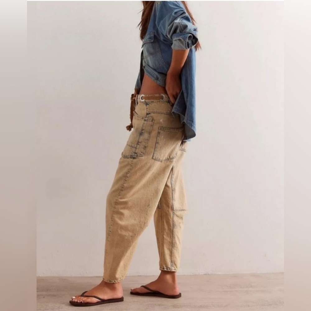 NWOT Free People We The Free Moxie Pull On Barrel Jeans - Picture 4 of 15